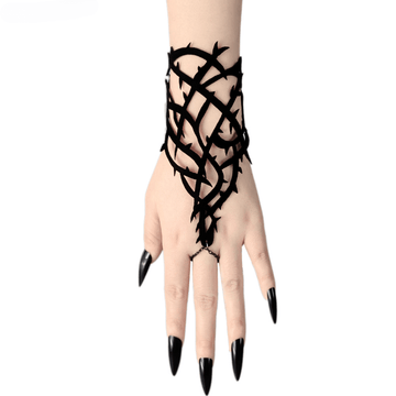 Darkwear fashion Black Thorn Bracelet – Alternative Flocked Spiked Wristband