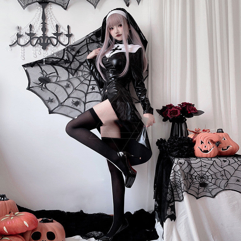 Gothic Nun Cosplay Costume Set – Dark Cross Halloween | Alternative Darkwear