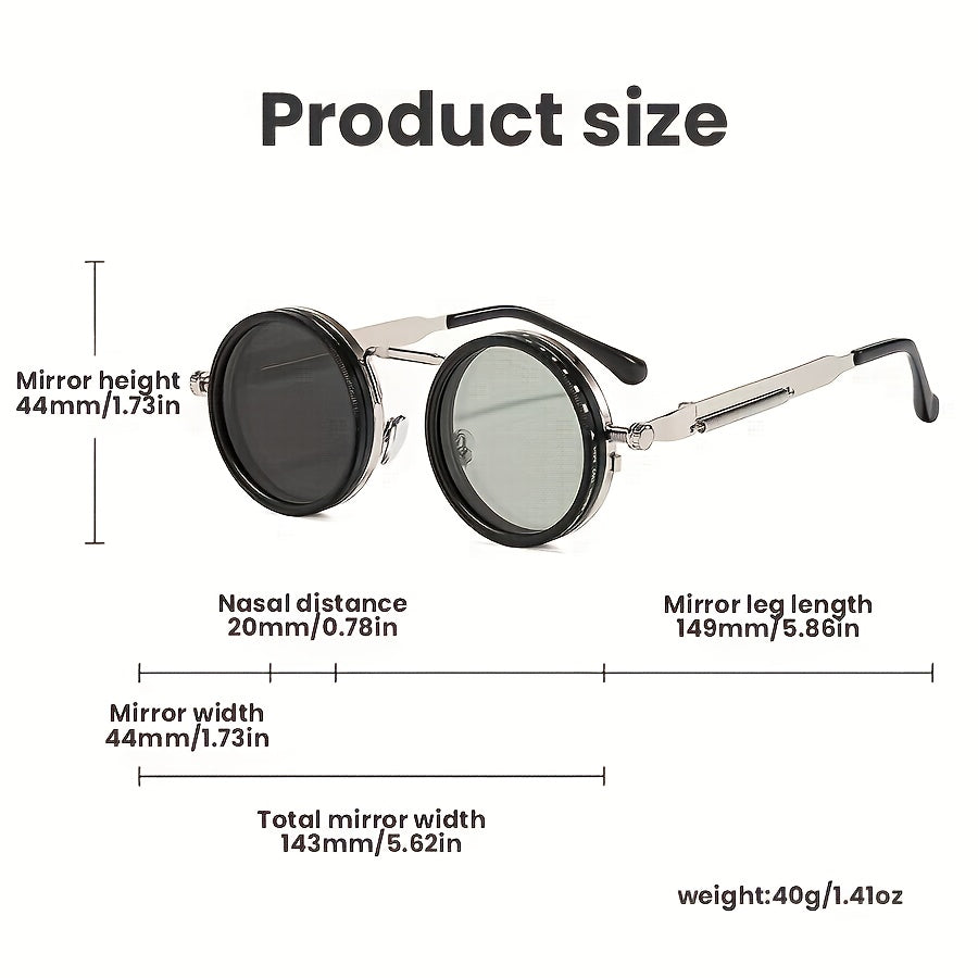 Alternative darkwear dial sunglasses gold frame — 1-9 gear lens adjustment mechanism detail