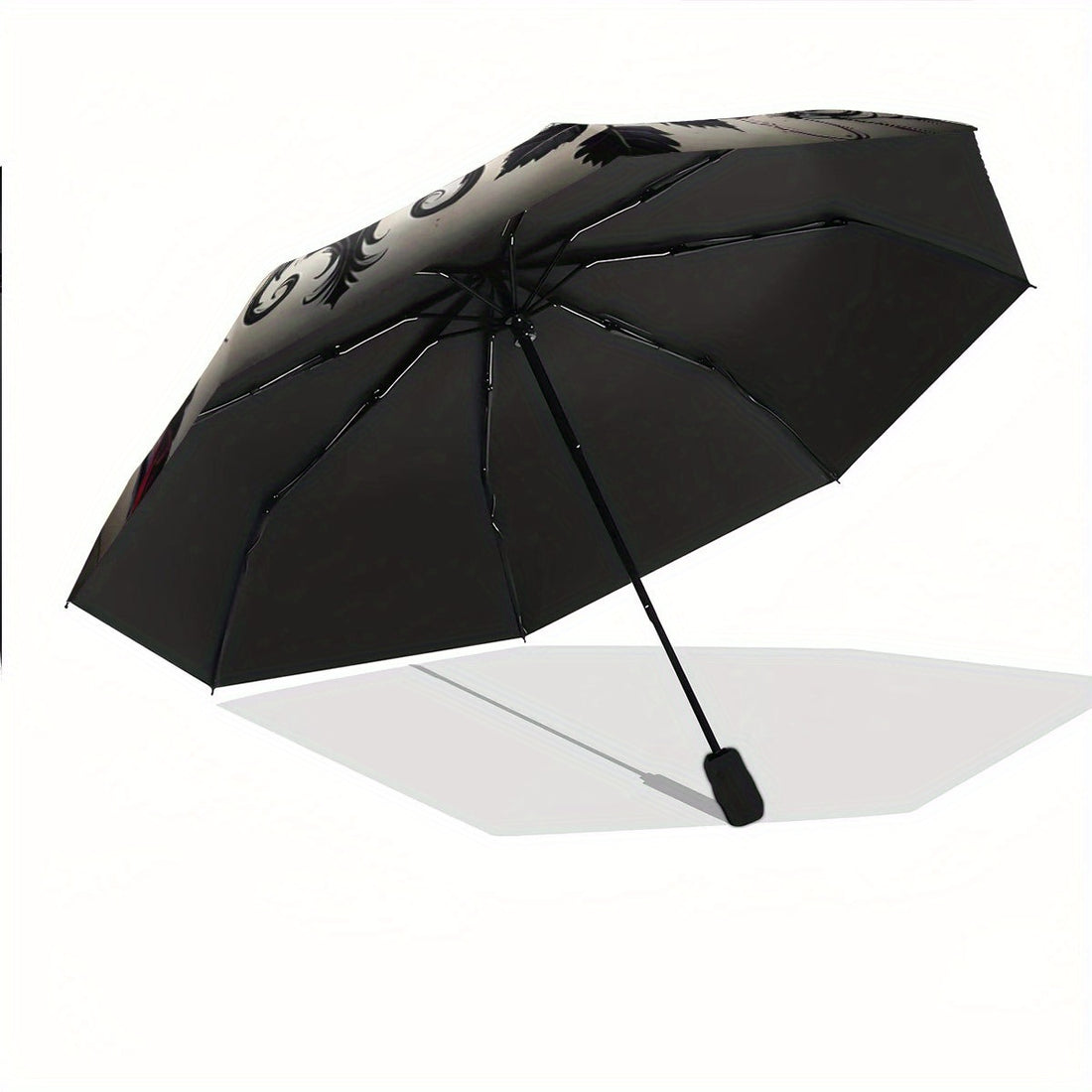 Alternative darkwear spiderweb umbrella fully open — ornate colorful canopy pattern