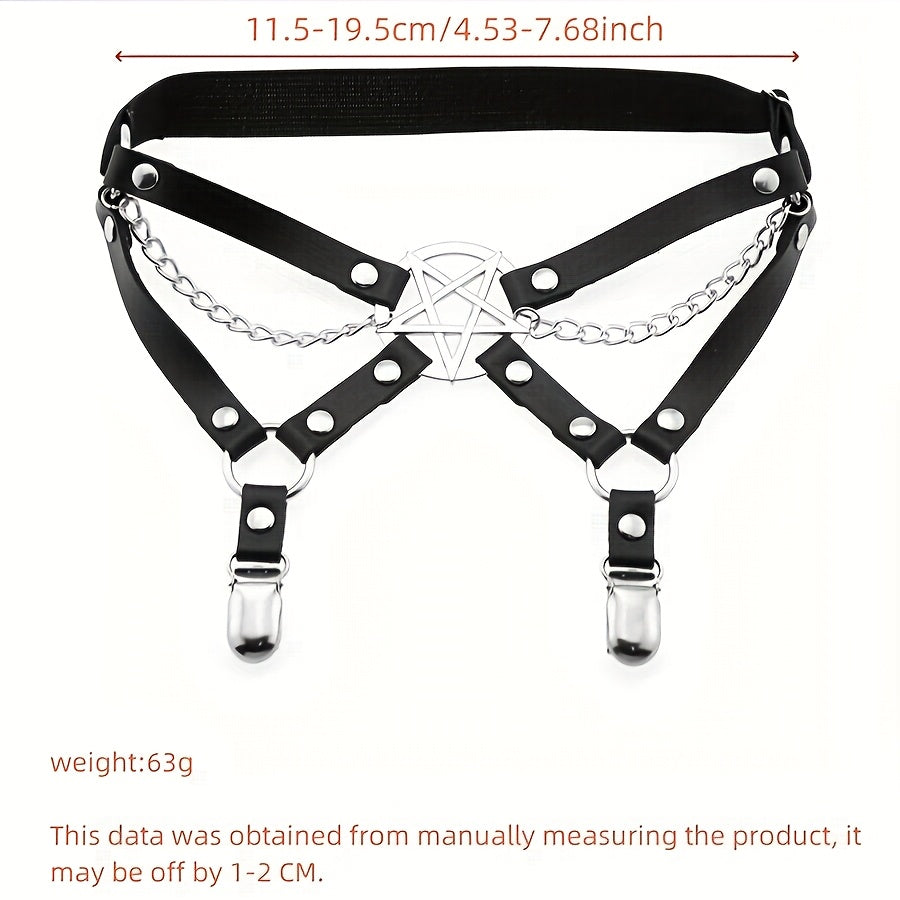 Darkwave fashion Black Pentagram Leg Garter Alternative Thigh Rings